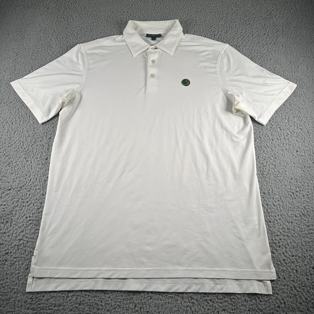 Masters Berckmans Place Polo Shirt Mens L White Solid Logo Golf Performance